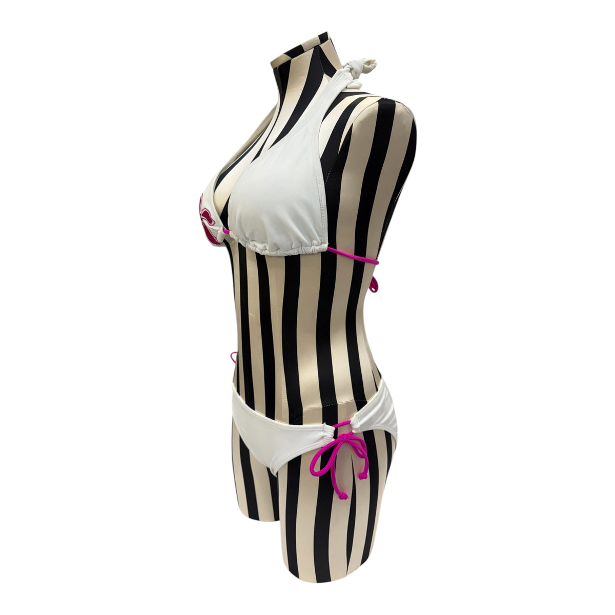 Hooters White Bikini Set w/ Pink Floral Graphics