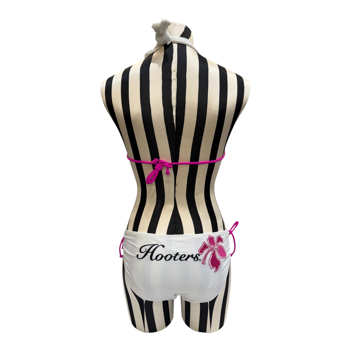 Hooters White Bikini Set w/ Pink Floral Graphics