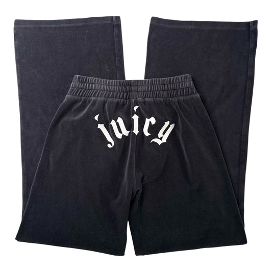 Juicy Couture Black Velour Sweatpants w/ White Script Logo