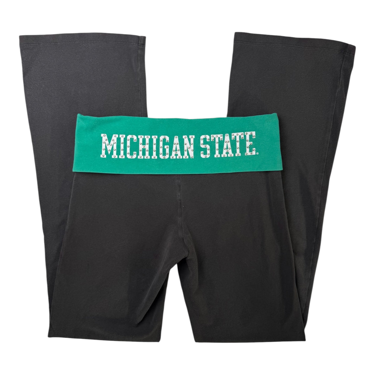 Victoria’s Secret PINK Michigan State University Fold Over Leggings w/ Green Waistband