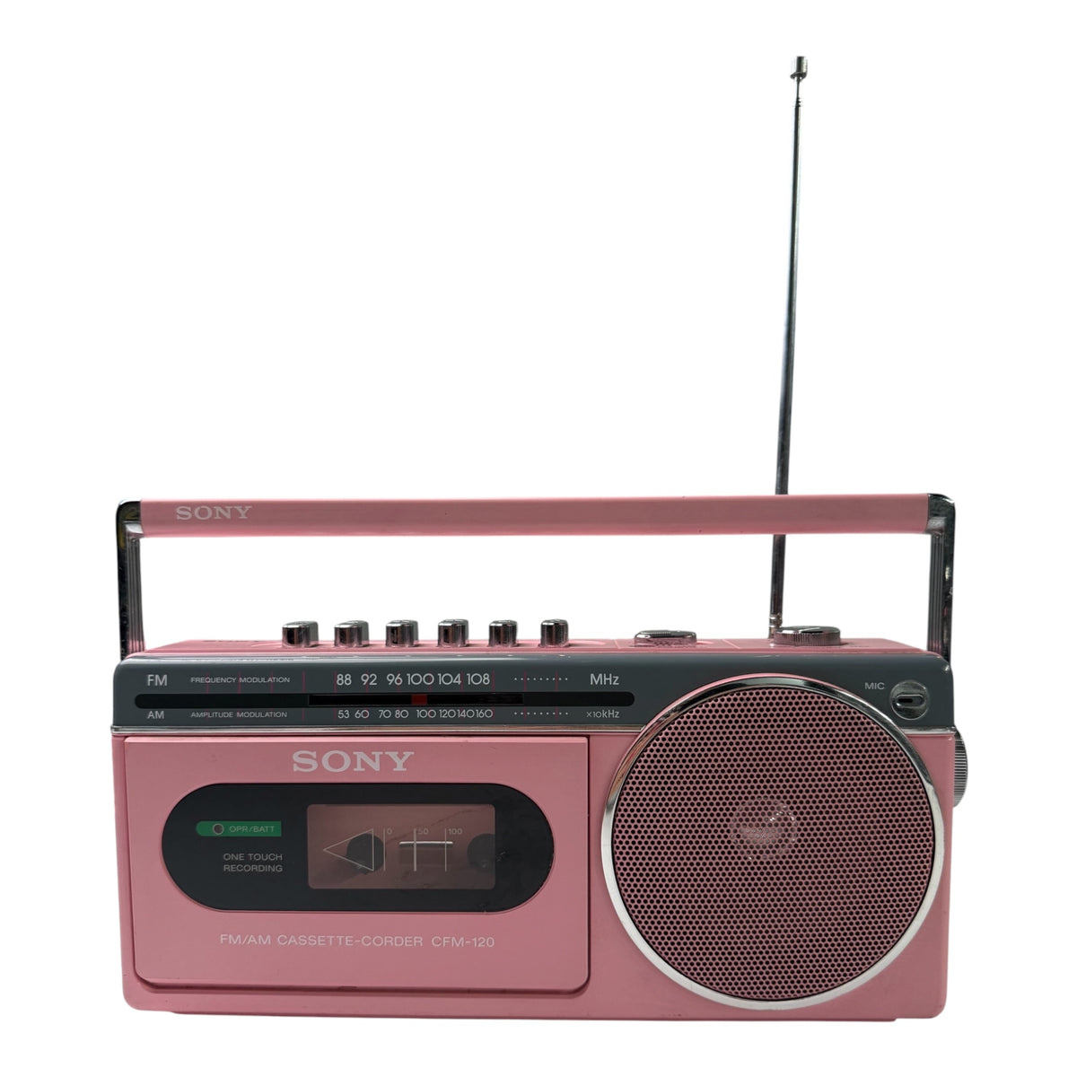 Sony Pink CFM-120 FM/AM Cassette-Corder Radio Portable Player