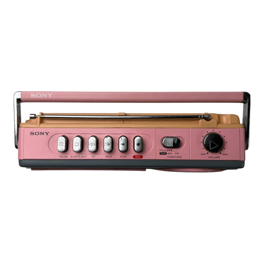 Sony Pink CFM-120 FM/AM Cassette-Corder Radio Portable Player