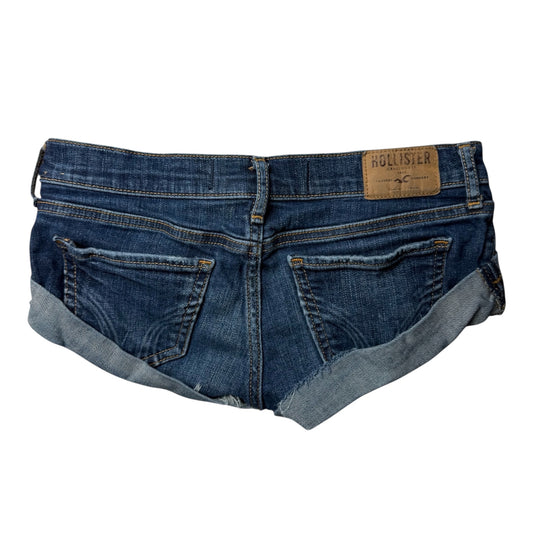 Hollister Y2K Low Rise Dark Wash Cuffed Denim Shorts